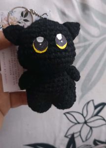 Crochet Cat Plush Toy Keychain