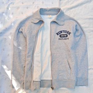 Vintage y2k grey Newyork Style Zip-Up Jacket