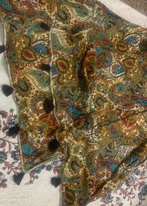 Blue Printed Cotton Three Piece Suit