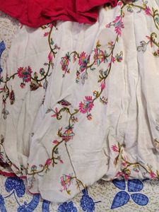 Red &amp; White Floral Dress