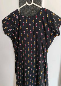 Printed Black Dress
