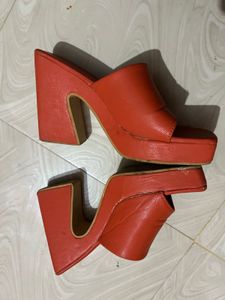 Orange Platform Heels