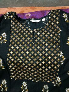Floral & Geometric Print Kurti - UsedOnly 4-5 Time