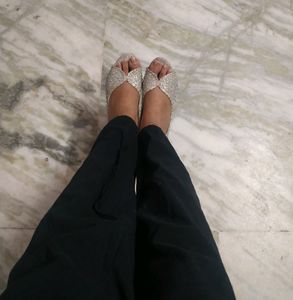 Silver Studded Heels For Women