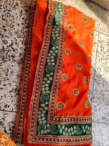 A Beautiful Orange Colour Saree