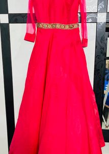 Heavy Hott Pink Gown With Dupatta
