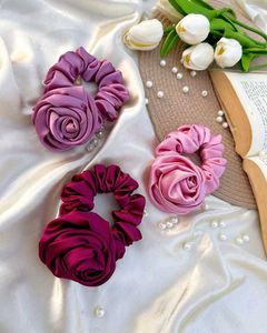 3 Floral Rosette Scrunchies