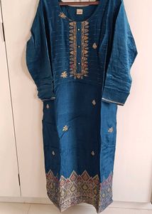 Dark Blue 💙 Embroidered Kurti