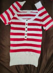 Striped Button-Down Top
