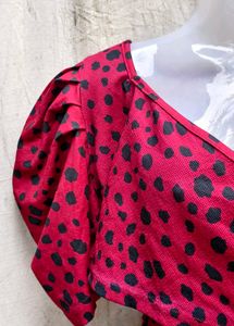 Chic Maroon Print Dress