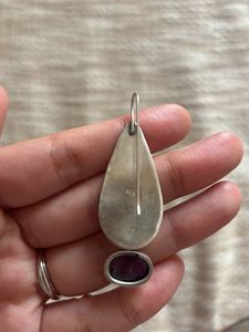 Silver Earrings with purple stone (925)