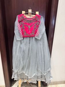 Pretty Grey Pink Lehngha Choli