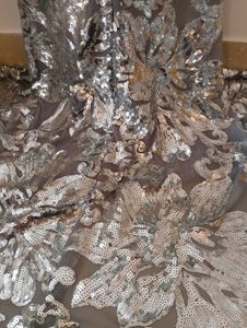 Tailor Made Silver Sequin Gown(Thailand Fabric)