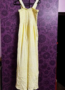 Floral Pastel Yellow Sleeveless Jumpsuit