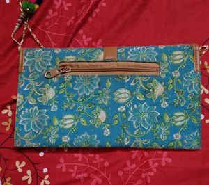 Floral Print Clutch with Chain Strap