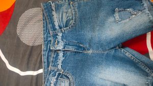 Distressed Denim Shorts