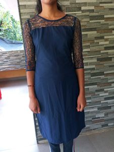 Elegant Blue Lace Kurta