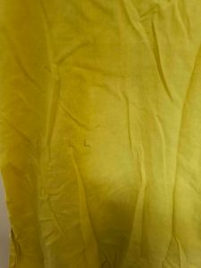 Yellow Cotton Kurta Knee Length