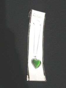 Green Open Heart Necklace. U Can Fit Photo Inside