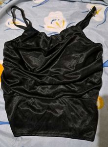 satin cowl neck top