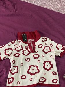 Zara Floral Button Up Top