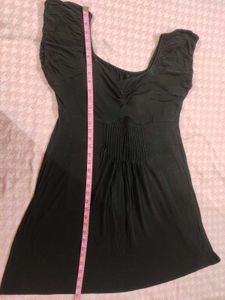 Black Cap Sleeve Dress