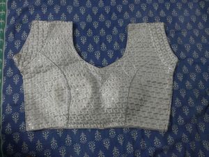 Silver Zari Padded Blouse