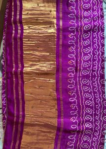 Bandhani Pure Gazi Silk Saree With Blouse