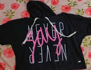 Black Hooded Tshirt