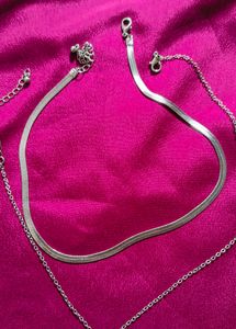 🎀Pinteresty Stackable Necklaces Combo -Silver 🩷✨
