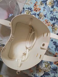 Charles And Keith Offwhite Sling Handbag