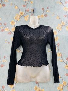 Black Mesh Top
