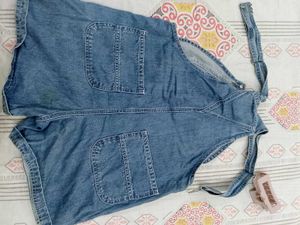 Denim Overalls Shorts