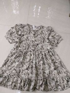 Abstract Print Babydoll Dress
