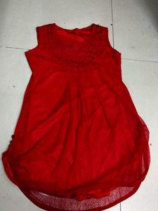 Red Sleeveless top.