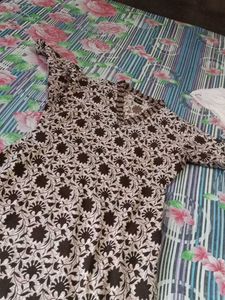 Brown Printed Kurta Set