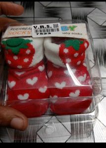 Strawberry Heart Baby Socks
