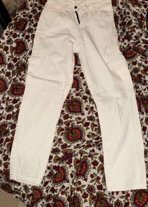 women White Cargo Pants