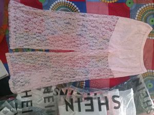 Pink Lace Flare Pants ( only Pant )