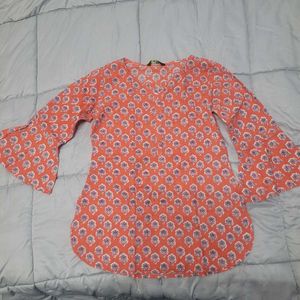 Floral Print Bell Sleeve Top
