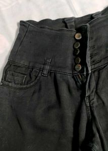 High-Waisted Black Jeans