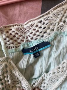 Blue Cold Shoulder Top