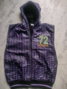 Boys Purple Plaid Hooded Vest + Gift 🎁