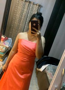 Elegant Coral Maxi Dress