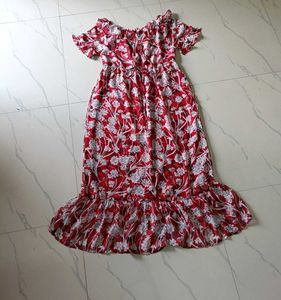 Latin Quarters Red Floral Print Maxi Dress