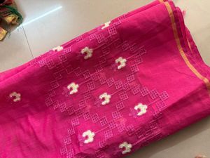 Pink Embroidered Saree