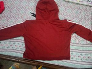Red Long Sleeve crop hoodie