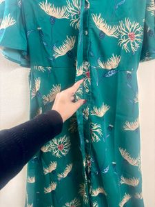 Vero moda Green Printed Floral Maxi Dress