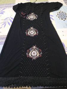 Elegant Black Embellished Abaya