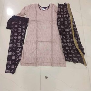 Beige Printed Salwar Kameez